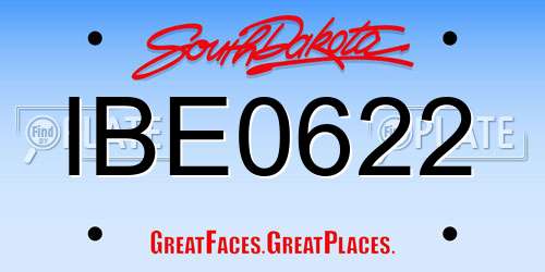 IBE0622 South Dakota License Plate