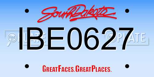 IBE0627 South Dakota License Plate