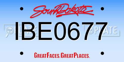 IBE0677 South Dakota License Plate