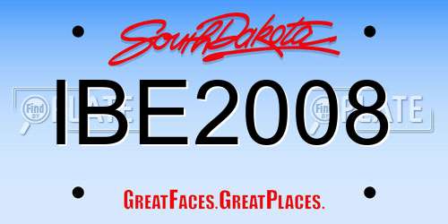 IBE2008 South Dakota License Plate