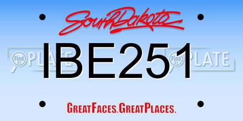 IBE251 South Dakota License Plate