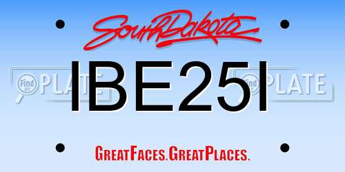 IBE25I South Dakota License Plate