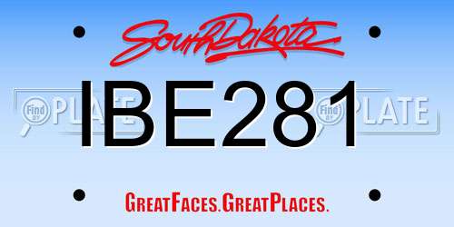 IBE281 South Dakota License Plate