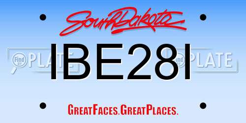 IBE28I South Dakota License Plate