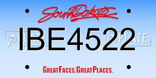IBE4522 South Dakota License Plate