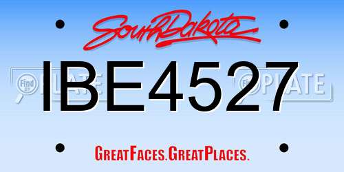 IBE4527 South Dakota License Plate