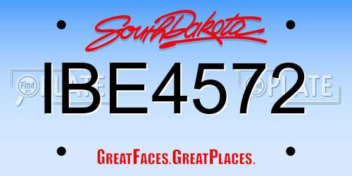 IBE4572 South Dakota License Plate