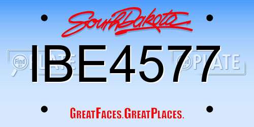 IBE4577 South Dakota License Plate