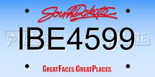 IBE4599 South Dakota License Plate