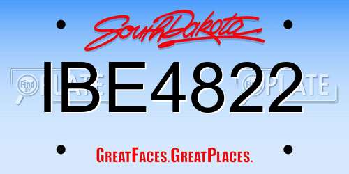 IBE4822 South Dakota License Plate