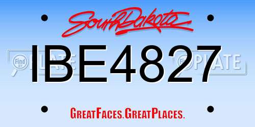 IBE4827 South Dakota License Plate