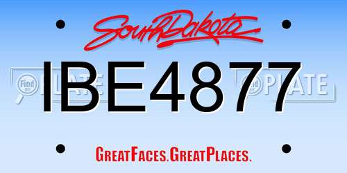 IBE4877 South Dakota License Plate