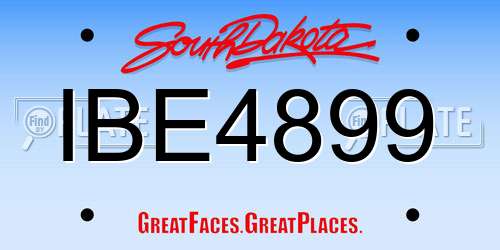 IBE4899 South Dakota License Plate