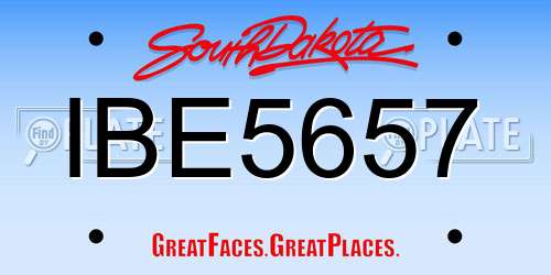 IBE5657 South Dakota License Plate