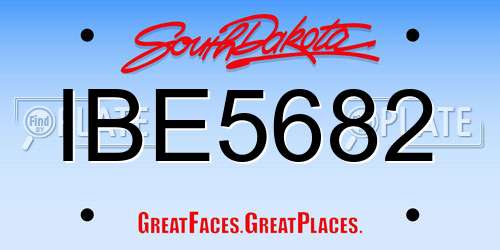IBE5682 South Dakota License Plate