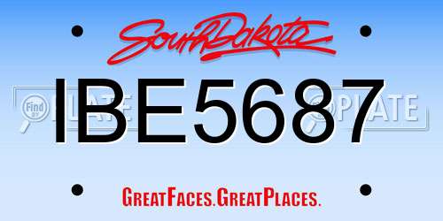 IBE5687 South Dakota License Plate