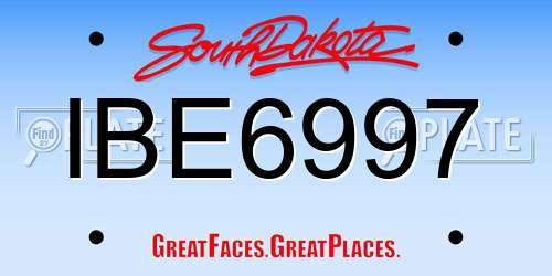IBE6997 South Dakota License Plate