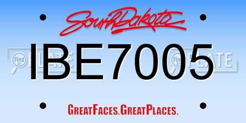 IBE7005 South Dakota License Plate
