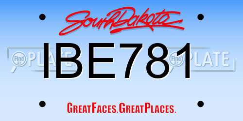 IBE781 South Dakota License Plate
