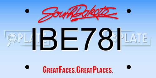IBE78I South Dakota License Plate