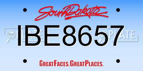 IBE8657 South Dakota License Plate