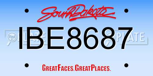 IBE8687 South Dakota License Plate