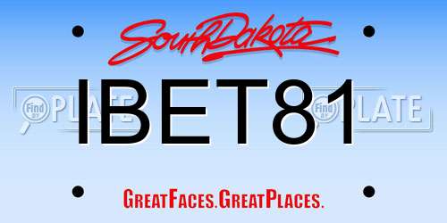 IBET81 South Dakota License Plate