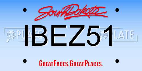 IBEZ51 South Dakota License Plate