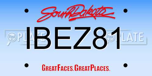IBEZ81 South Dakota License Plate