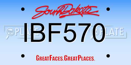 IBF570 South Dakota License Plate