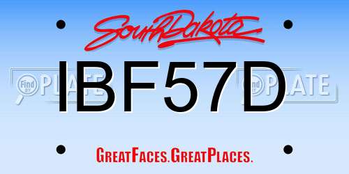 IBF57D South Dakota License Plate
