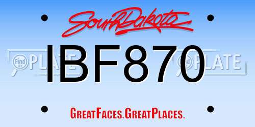 IBF870 South Dakota License Plate