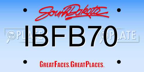 IBFB70 South Dakota License Plate