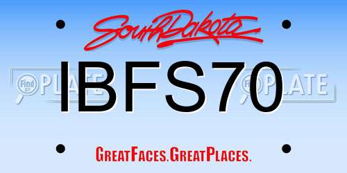 IBFS70 South Dakota License Plate