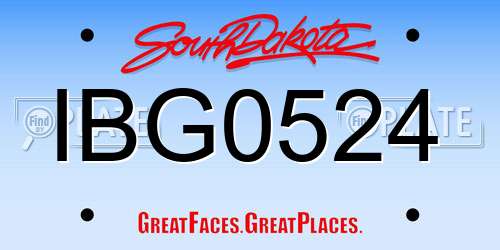 IBG0524 South Dakota License Plate