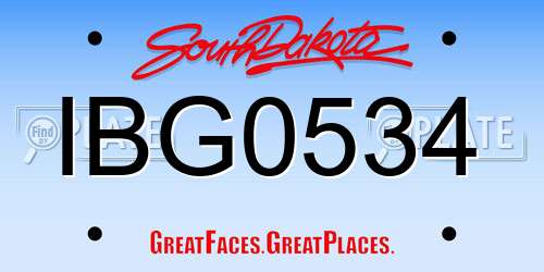 IBG0534 South Dakota License Plate