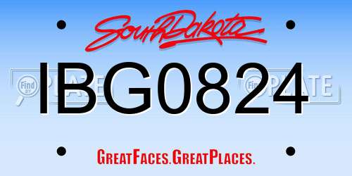 IBG0824 South Dakota License Plate