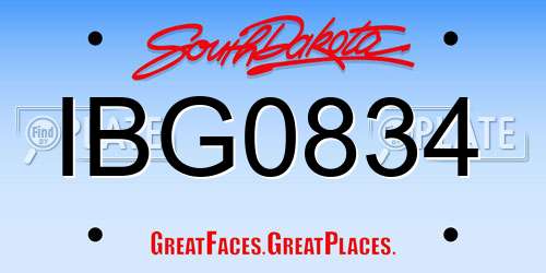 IBG0834 South Dakota License Plate