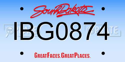 IBG0874 South Dakota License Plate