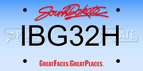 IBG32H South Dakota License Plate