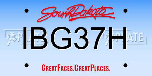 IBG37H South Dakota License Plate