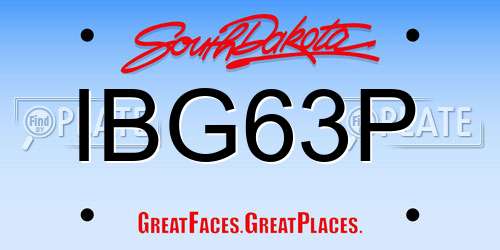 IBG63P South Dakota License Plate