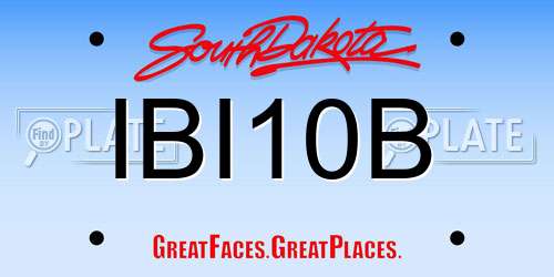 IBI10B South Dakota License Plate