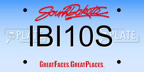 IBI10S South Dakota License Plate