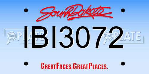 IBI3072 South Dakota License Plate