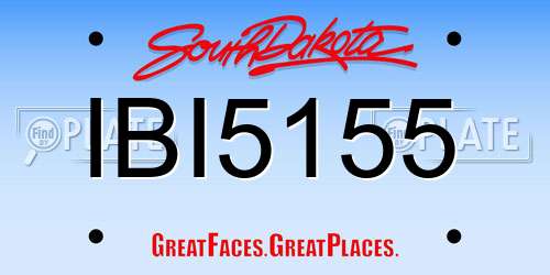 IBI5155 South Dakota License Plate