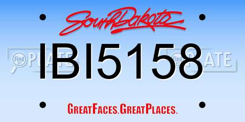 IBI5158 South Dakota License Plate