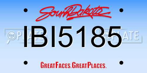 IBI5185 South Dakota License Plate