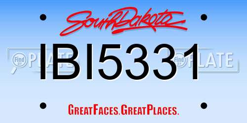 IBI5331 South Dakota License Plate