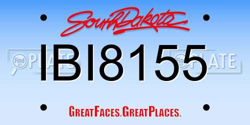 IBI8155 South Dakota License Plate